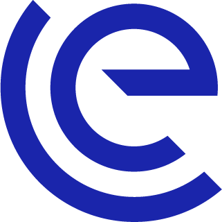 Blue E logo