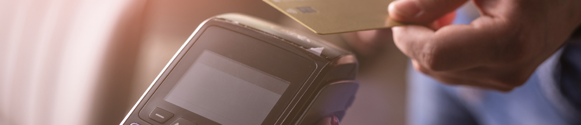 credit card used at payment terminal